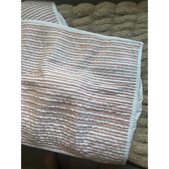 Threshold Standard Reversible Cotton Stripe Quilt Sham Pillow Cover Terracotta - Picture 5 of 8